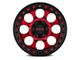 KMC Riot Beadlock Candy Red with Black Ring 6-Lug Wheel; 17x9; -12mm Offset (2024 Tacoma)
