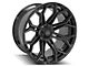 4Play 4P83 Gloss Black with Brushed Face 6-Lug Wheel; 24x12; -44mm Offset (22-24 Bronco Raptor)