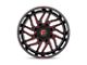 Fuel Wheels Hurricane Gloss Black Milled Red Tint 6-Lug Wheel; 22x12; -44mm Offset (2024 Tacoma)