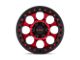 KMC Riot Beadlock Candy Red with Black Ring 6-Lug Wheel; 17x8.5; 0mm Offset (21-24 Bronco, Excluding Raptor)