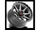 Wicked Offroad W935 Gray Center with Black Lip 6-Lug Wheel; 17x9; 0mm Offset (10-24 4Runner)