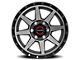 Wicked Offroad W935 Gray Center with Black Lip 6-Lug Wheel; 17x9; 0mm Offset (10-24 4Runner)