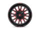 Fuel Wheels Stroke Gloss Black with Red Tinted Clear 6-Lug Wheel; 18x9; 19mm Offset (16-24 Titan XD)