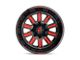 Fuel Wheels Hardline Gloss Black with Red Tinted Clear 6-Lug Wheel; 18x9; -12mm Offset (16-24 Titan XD)