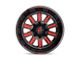 Fuel Wheels Hardline Gloss Black with Red Tinted Clear 6-Lug Wheel; 22x10; -18mm Offset (16-24 Titan XD)