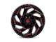 Fuel Wheels Reaction Gloss Black Milled with Red Tint 6-Lug Wheel; 22x12; -44mm Offset (22-24 Tundra)