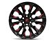 Fuel Wheels Flame Gloss Black Milled with Candy Red 6-Lug Wheel; 22x10; -18mm Offset (16-23 Tacoma)