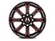 Hartes Metal Strike Gloss Black Milled with Red Tint 6-Lug Wheel; 22x12; -44mm Offset (21-24 Bronco, Excluding Raptor)