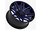 TW Offroad T3 Lotus Gloss Black with Blue 6-Lug Wheel; 20x9; 0mm Offset (22-24 Bronco Raptor)