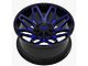 TW Offroad T3 Lotus Gloss Black with Blue 6-Lug Wheel; 20x9; 0mm Offset (04-15 Titan)