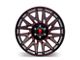 American Truxx Evolution Gloss Black with Prizm Red 6-Lug Wheel; 22x12; -44mm Offset (21-24 Bronco, Excluding Raptor)