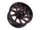 Impact Wheels 825 Gloss Black and Red Milled 6-Lug Wheel; 20x10; -12mm Offset (2024 Tacoma)