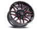 Impact Wheels 819 Gloss Black and Red Milled 6-Lug Wheel; 17x9; 0mm Offset (21-24 Bronco, Excluding Raptor)