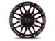 Impact Wheels 819 Gloss Black and Red Milled 6-Lug Wheel; 17x9; 0mm Offset (21-24 Bronco, Excluding Raptor)