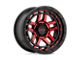 KMC Recon Gloss Black Machined with Red Tint 6-Lug Wheel; 17x9; -12mm Offset (2024 Tacoma)