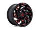 Fuel Wheels Reaction Gloss Black Milled with Red Tint 6-Lug Wheel; 20x9; 20mm Offset (21-24 Bronco, Excluding Raptor)