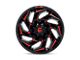 Fuel Wheels Reaction Gloss Black Milled with Red Tint 6-Lug Wheel; 20x9; 1mm Offset (17-24 Titan)