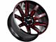 Off-Road Monster M25 Gloss Black Candy Red Milled 6-Lug Wheel; 20x10; -19mm Offset (22-24 Tundra)