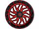 TIS 544MBR Gloss Black with Red Tint Accent 6-Lug Wheel; 20x10; -12mm Offset (16-24 Titan XD)