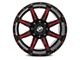 XF Offroad XF-215 Gloss Black Red Milled 6-Lug Wheel; 20x10; -12mm Offset (16-24 Titan XD)