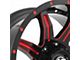 XF Offroad XF-215 Gloss Black Red Milled 6-Lug Wheel; 20x10; -12mm Offset (16-24 Titan XD)