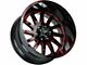 Off-Road Monster M17 Gloss Black Candy Red Milled 6-Lug Wheel; 17x9; 0mm Offset (16-23 Tacoma)