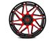 Gear Off-Road Ratio Gloss Black Machined and Red Tint Face 6-Lug Wheel; 20x10; -19mm Offset (22-24 Tundra)