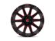 Fuel Wheels Contra Gloss Black Red Tinted Clear 6-Lug Wheel; 24x12; -44mm Offset (2024 Tacoma)