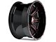 Hartes Metal Strike Gloss Black Milled with Red Tint 6-Lug Wheel; 22x12; -44mm Offset (22-24 Bronco Raptor)