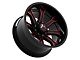 Hartes Metal Strike Gloss Black Milled with Red Tint 6-Lug Wheel; 22x12; -44mm Offset (22-24 Bronco Raptor)