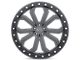 Black Rhino Trabuco Matte Gunmetal with Black Ring and Silver Bolts Wheel; 18x8; 35mm Offset (84-01 Jeep Cherokee XJ)