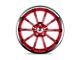 TSW Sweep Candy Red with Stainless Lip Wheel; 18x8.5 (84-01 Jeep Cherokee XJ)