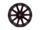 Fuel Wheels Contra Gloss Black with Red Tinted Clear Wheel; 22x10 (18-24 Jeep Wrangler JL)