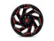 Fuel Wheels Reaction Gloss Black Milled with Red Tint 5-Lug Wheel; 18x9; -12mm Offset (07-13 Tundra)