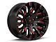 Fuel Wheels Quake Gloss Black Milled with Red Tint Wheel; 18x9 (97-06 Jeep Wrangler TJ)