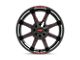 Moto Metal MO970 Gloss Black Milled with Red Tint and Moto Metal On Lip Wheel; 20x10 (20-24 Jeep Gladiator JT)