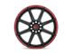 Motegi CS8 Satin Black with Red Stripe Wheel; 17x7 (97-06 Jeep Wrangler TJ)