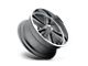 Foose Knuckle Matte Gunmetal Machined Wheel; 17x8; 1mm Offset (84-01 Jeep Cherokee XJ)