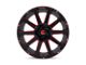 Fuel Wheels Contra Gloss Black with Red Tinted Clear Wheel; 20x9; 1mm Offset (20-24 Jeep Gladiator JT)