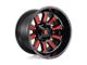 Fuel Wheels Hardline Gloss Black with Red Tinted Clear Wheel; 20x9; 1mm Offset (07-18 Jeep Wrangler JK)