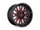 Fuel Wheels Stroke Gloss Black with Red Tinted Clear Wheel; 18x9; 1mm Offset (20-24 Jeep Gladiator JT)