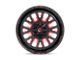 Fuel Wheels Stroke Gloss Black with Red Tinted Clear Wheel; 18x9; 1mm Offset (20-24 Jeep Gladiator JT)