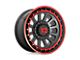 XD Omega Satin Black Machined Lip with Red Tint Wheel; 17x9; 0mm Offset (07-18 Jeep Wrangler JK)