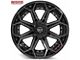 4Play 4P80R Gloss Black with Brushed Face Wheel; 22x10 (07-18 Jeep Wrangler JK)