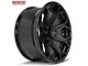 4Play 4P80R Gloss Black with Brushed Face Wheel; 22x10 (18-24 Jeep Wrangler JL)