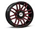 XF Offroad XF-232 Gloss Black Red Milled 6-Lug Wheel; 20x10; -12mm Offset (21-24 Bronco, Excluding Raptor)