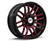 XF Offroad XF-232 Gloss Black Red Milled 6-Lug Wheel; 20x10; -12mm Offset (21-24 Bronco, Excluding Raptor)