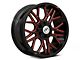 XF Offroad XF-235 Gloss Black Red Milled 6-Lug Wheel; 20x10; -12mm Offset (21-24 Bronco, Excluding Raptor)