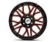 XF Offroad XF-235 Gloss Black Red Milled 6-Lug Wheel; 20x10; -12mm Offset (21-24 Bronco, Excluding Raptor)