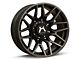 Hartes Metal Crossbow Gloss Black Machined with Satin Dark Tint 6-Lug Wheel; 22x12; -44mm Offset (21-24 Bronco, Excluding Raptor)